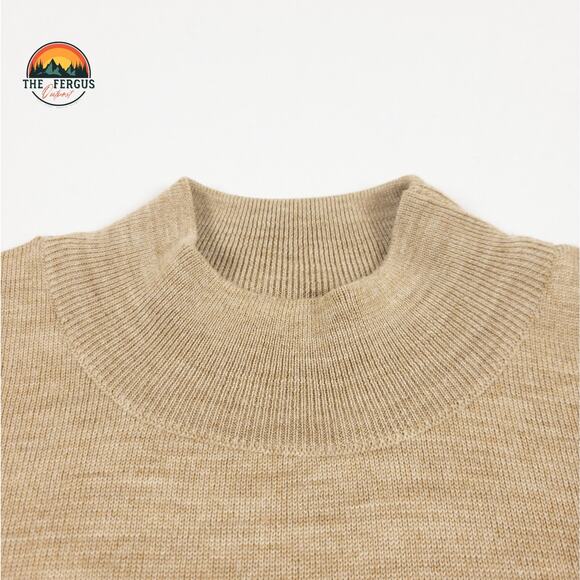 Monte Carlo Magna Wool Mock Neck Beige Classic Casual Career Sweater 40 US - Picture 11 of 11
